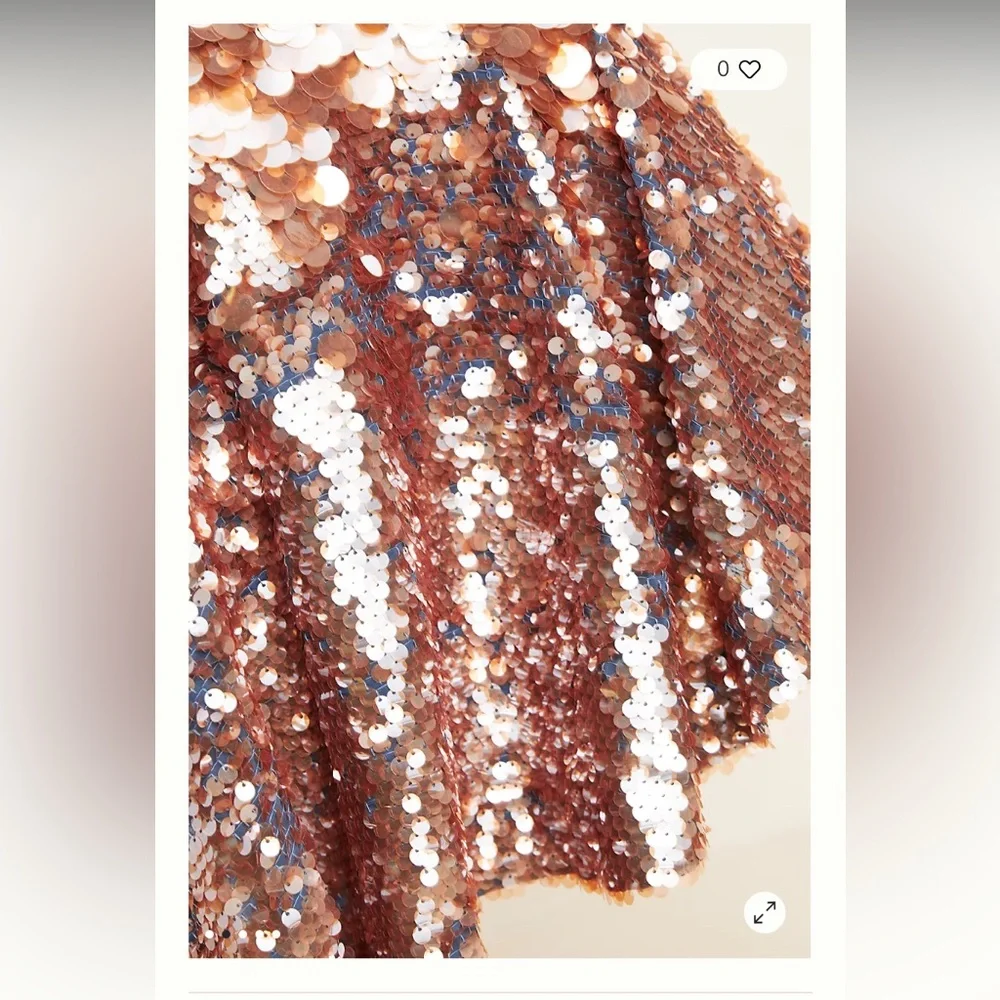 Anthropologie Sparkling Sequin Midi Skirt in Copper - Picture 3 of 4